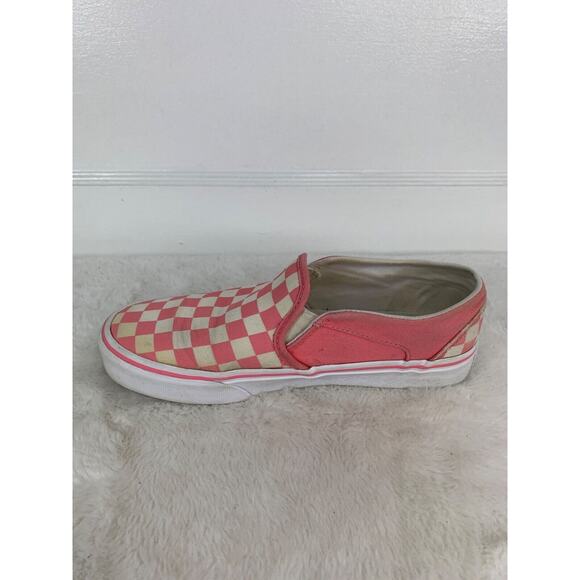 Vans Womens Size 6.5 Pink & White Checkered Slip-On Sneakers - Picture 6 of 9